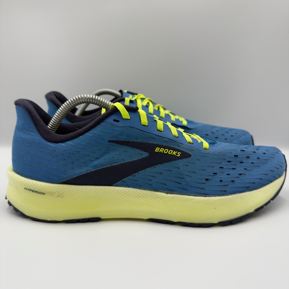 Brooks Hyperion Tempo Mens Size 9.5 Running Shoes Lightweight Blue Yellow